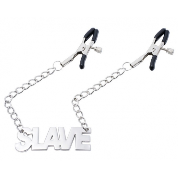 Brustwarzenklemme mit Slave-Platte 40cm