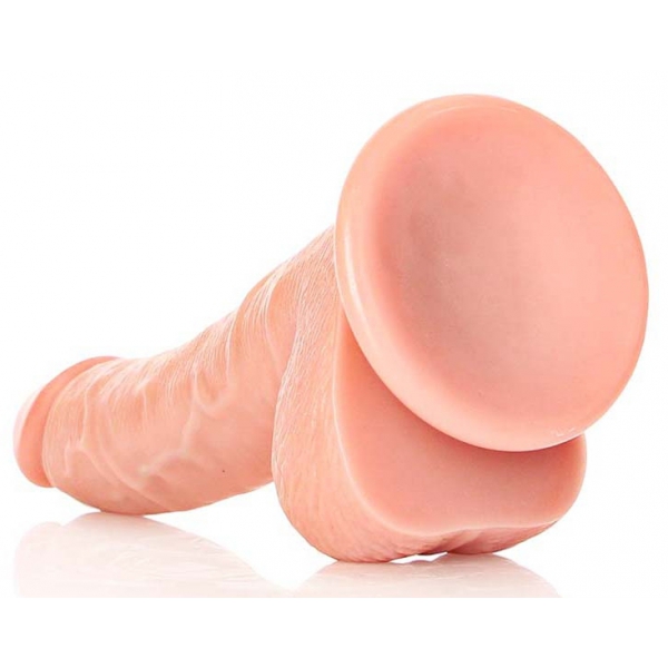 Curved Realistic Dildo  Balls  Suction Cup - 7''/ 18 cm