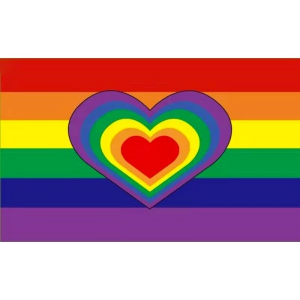 Rainbow Heart-Flagge 90 x 150cm