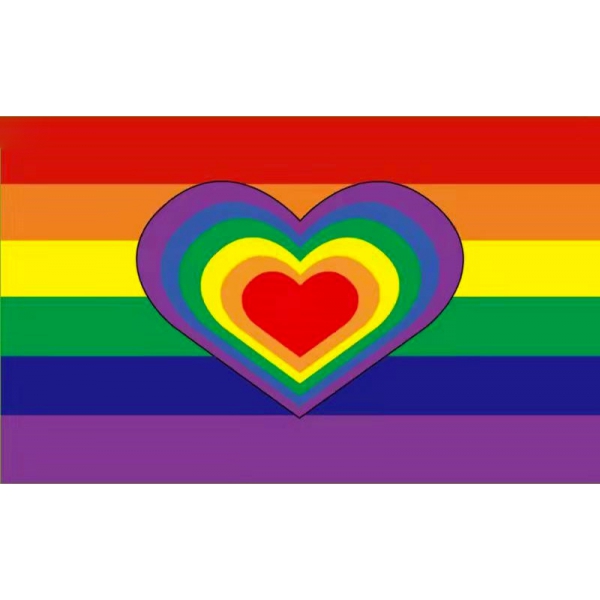 Drapeau Rainbow Heart 90 x 150cm