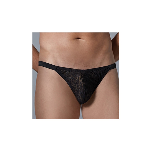 Perizoma in pizzo leopardato Allure Nero