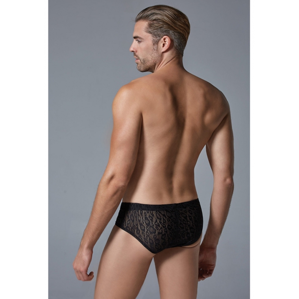 Shorty de encaje de leopardo Allure Negro