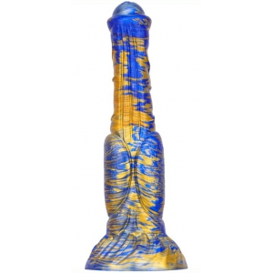 MetallicAnal Jumbox Dildo 21 x 5.5cm Blau-Gold