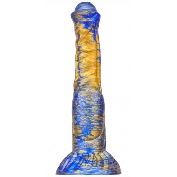 Jumbox Dildo 21 x 5.5cm Blau-Gold