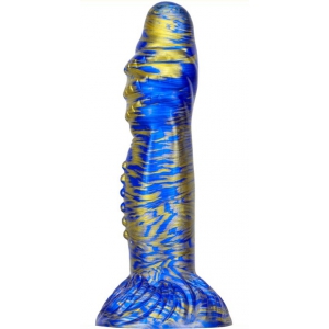 MetallicAnal Mixed Colors Realistic Anus Dildo BLUE