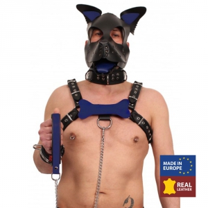 The Red PUPPY BEEN IN BLAUW LEER