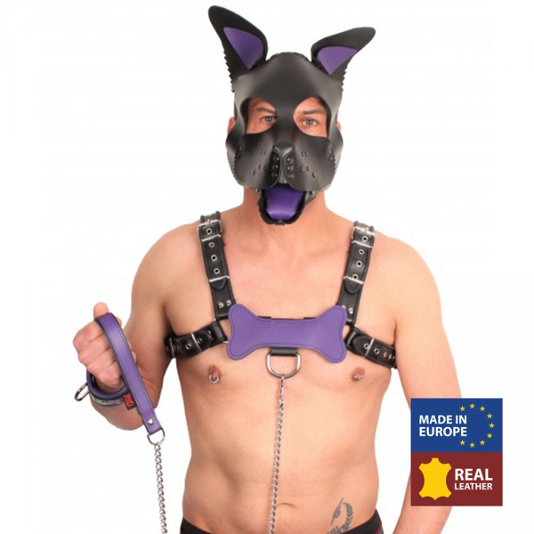 PURPLE LEATHER PUPPY BONE