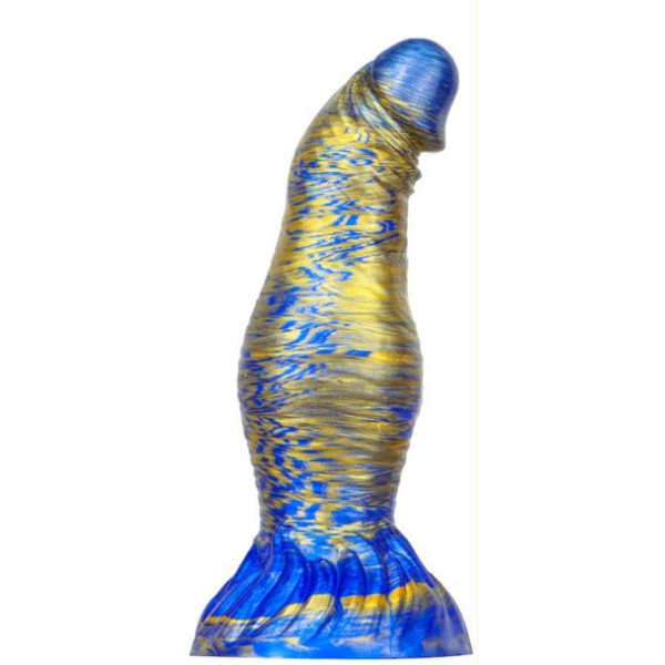 Dildo Fantasie Duxel 17 x 6cm Blauw-Goud