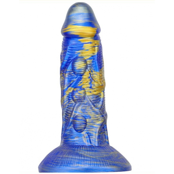 Dildo Fantasie Bulstrix 15 x 5,5cm Blauw-Goud