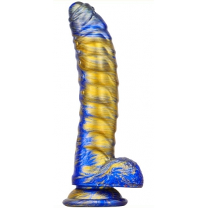 MetallicAnal Consolador Fantasy Gasix 16 x 4cm Azul-Oro