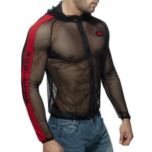 Addicted Black and Red Mesh Jacket