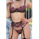 Florissa 4-teiliges Set Schwarz-Rosa