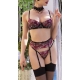 Set 4 pezzi Florissa Nero-Rosa