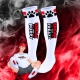 Hohe Socken Puppy Tube Weiß-Rot