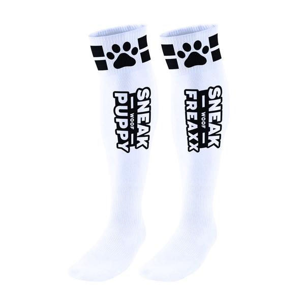 Calcetines altos de tubo Puppy Blanco-Negro