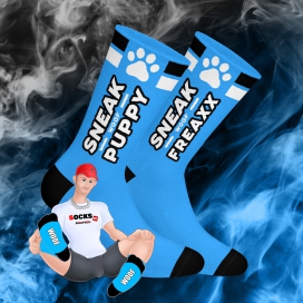 SneakFreaxx WOOF PUPPY Socks Blue