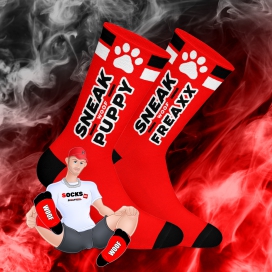 SneakFreaxx Chaussettes WOOF PUPPY Rouges