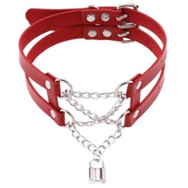 Joy Jewels Colgante Collar Lock Rojo