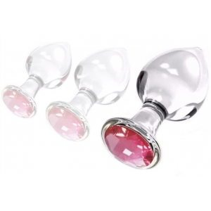 Glas Jewel Plug Diamond Glassy L 8,5 x 4cm