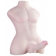 Masturbatore busto con pene articolato grande torso sesso 16cm 