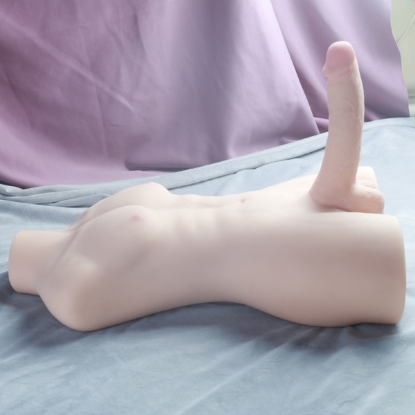 Masturbatore busto con pene articolato grande torso sesso 16cm 