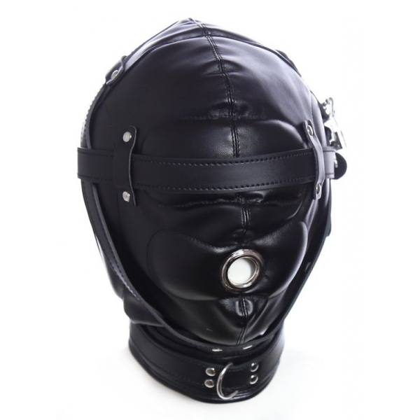 Blindfolded Hood With Mouth Hole - Matte BLACK