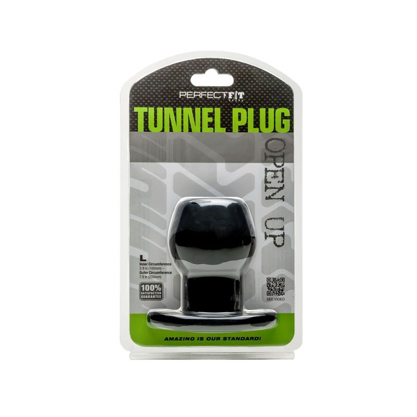 Ass Tunnel Plug in silicone nero grande 7,6 x 6,2 cm