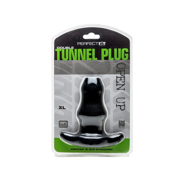 Double Tunnel Plug Noir Extra-Large 14 x 7.6cm