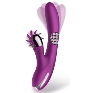 ACTION Vibro Rabbit Doble Giratorio 10 x 3,5cm Morado