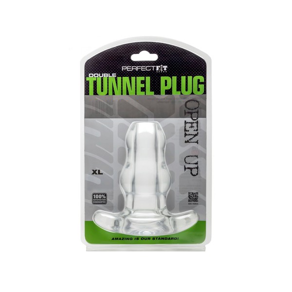 Double Tunnel Plug Transparent Extra Large 14 x 8.3 cm