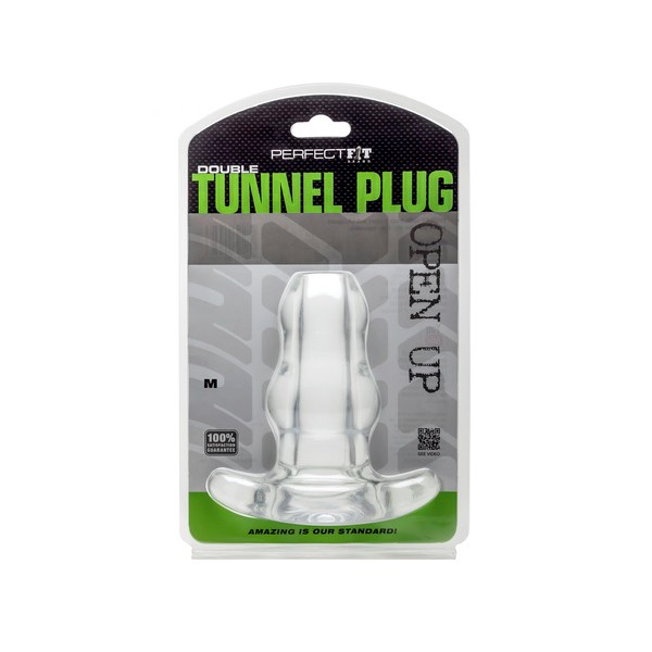 Tappo a doppio tunnel trasparente medio 9,5 x 5,2 cm