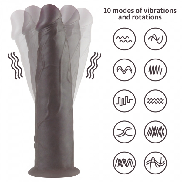 Rotacock Vibrerende Dildo 22 x 5cm Bruin