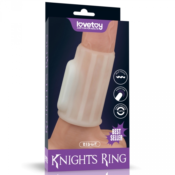 Knights Ring Ridge Vibrating Penis Sleeve 10cm