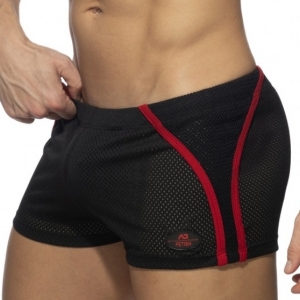 AD Fetish Black-Red Mesh Short