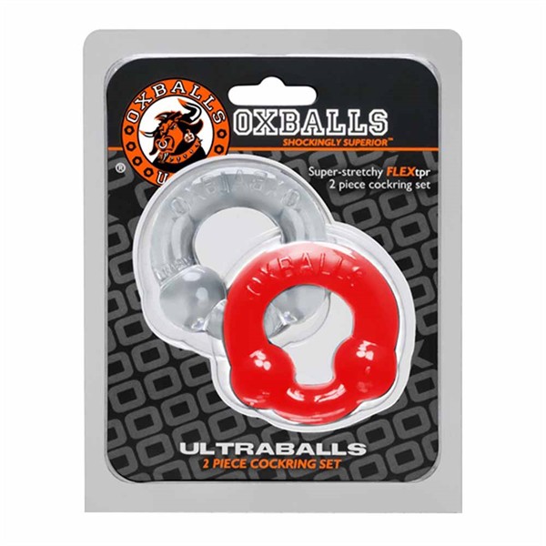 Pack Cockrings Ultraballs Oxballs Grau - Rot