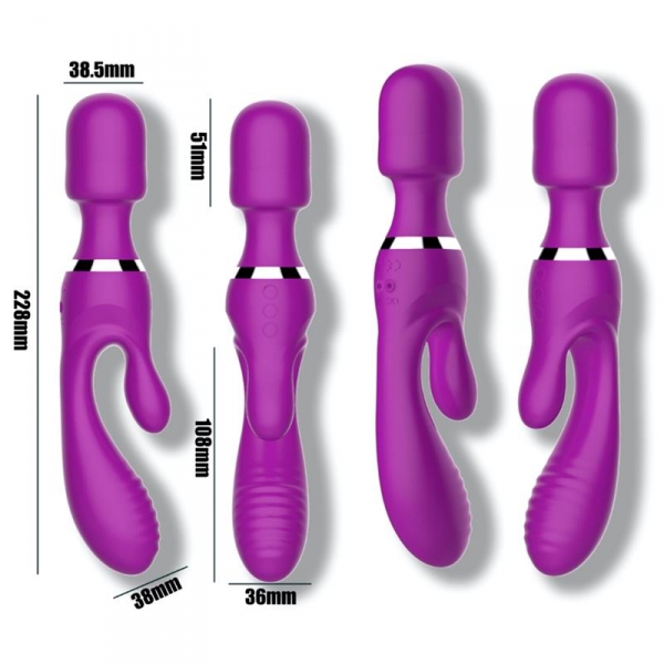 Vibro and Wand Fifteen Action Violet