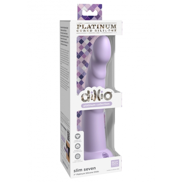 Dildo de Silicone Slim Seven 18 x 3,6cm Roxo