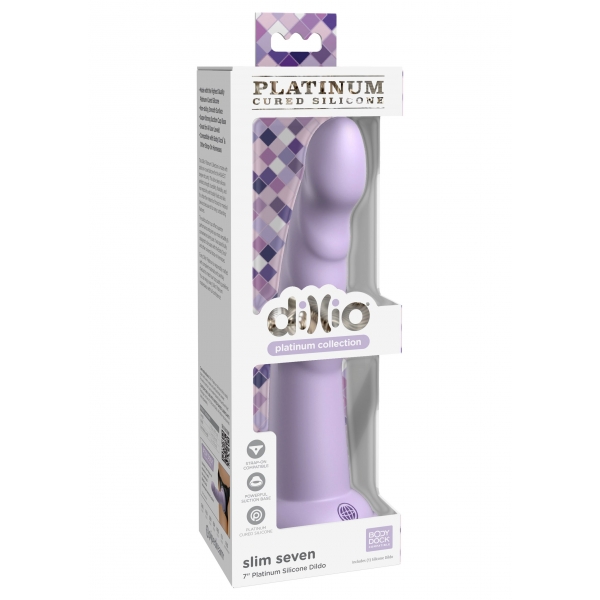 Silicone Dildo Slim Seven 18 x 3.6cm Purple