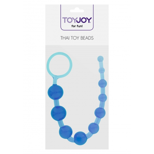 Chapelet anal Thai Toy Beads 26 x 2.4cm Bleu