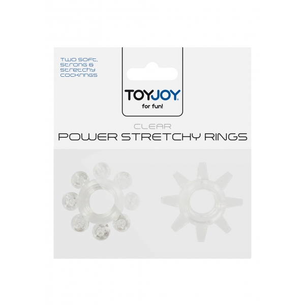 Lot de 2 Mini Anneaux péniens STRETCHY RINGS Transparents