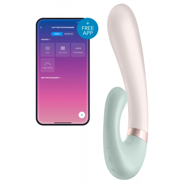 Estimulador del Punto G Heat Wave Satisfyer Connected 14 x 3,5cm Menta