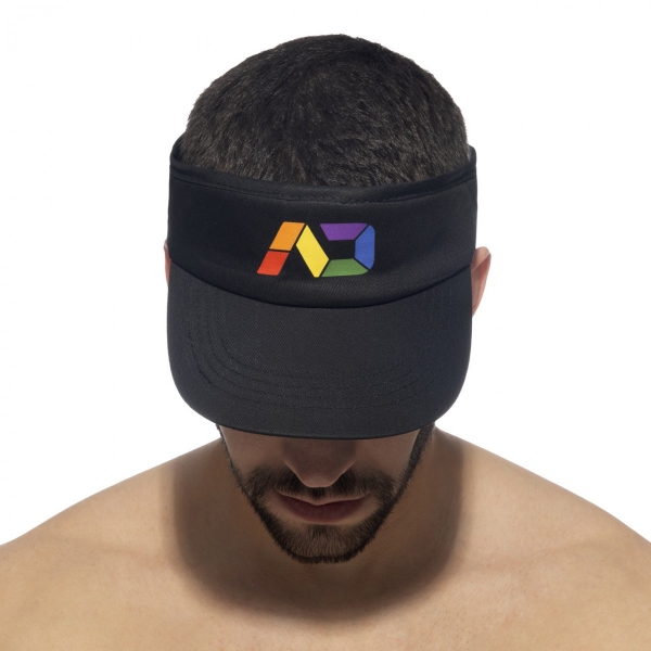 Rainbow Tennis Visor Cap Black