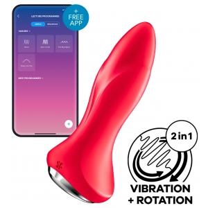 Satisfyer Plug vibrante collegato Rotator 1 Satisfyer 10 x 4cm Rosso