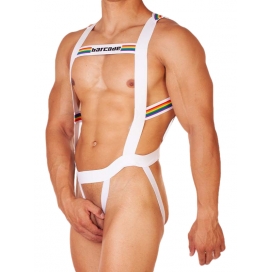 Body Harness Pride Barcode Weiß
