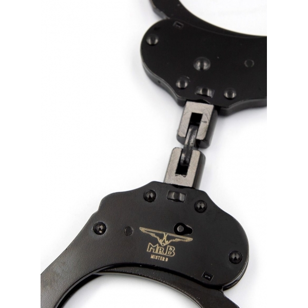 Mister B Cuff Double Lock, With Hoop Black