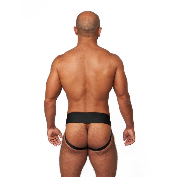 Mister B Leren Jockstrap Zwart-Blauw