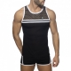 Mesh-Striped Tank Top Black-White