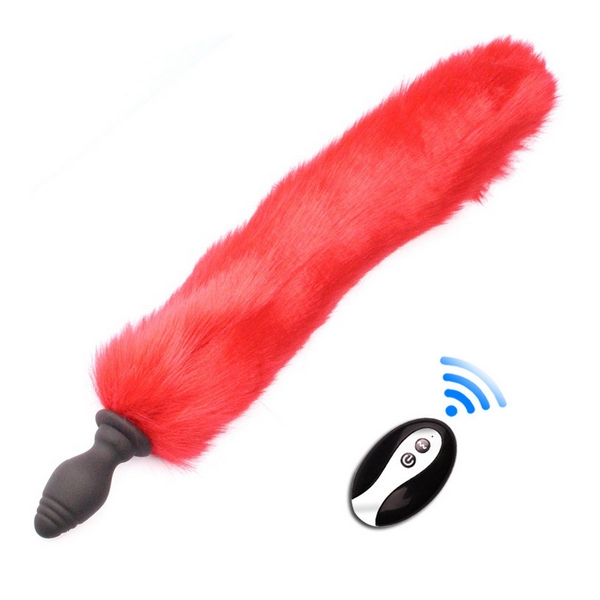 Fox Tail Vibe Plug 6.5 x 3.2cm - Tail 40cm Red