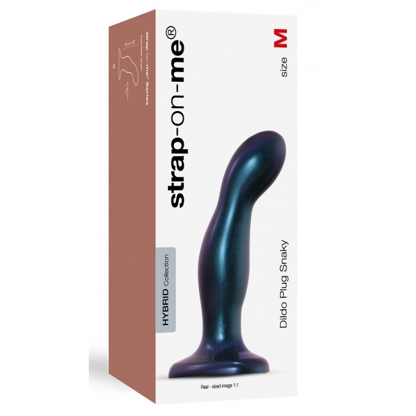 Plug Silicone Snaky Strap-On-Me 14 x 3,8 cm Blu