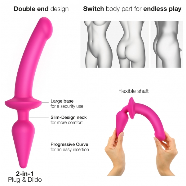 Plug Dildo Switch Strap-On-Me L 16 x 3,4 cm Rosa